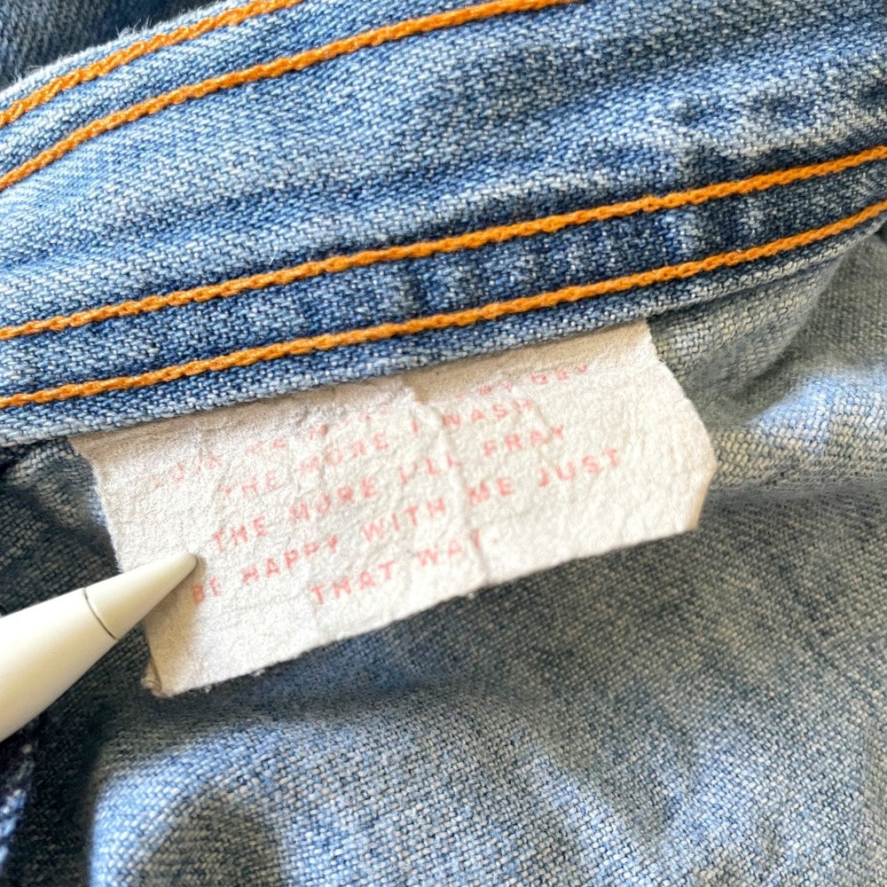 Vintage Denim Midi Skirt Blue Small High Waist A-Line Boho Western Cottage 70s - Picture 7 of 9
